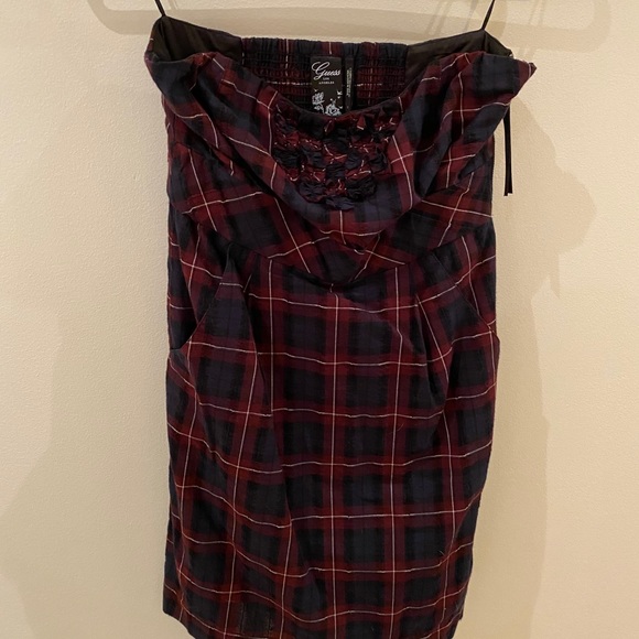 Guess Plaid Strapless Dress - Picture 1 of 5